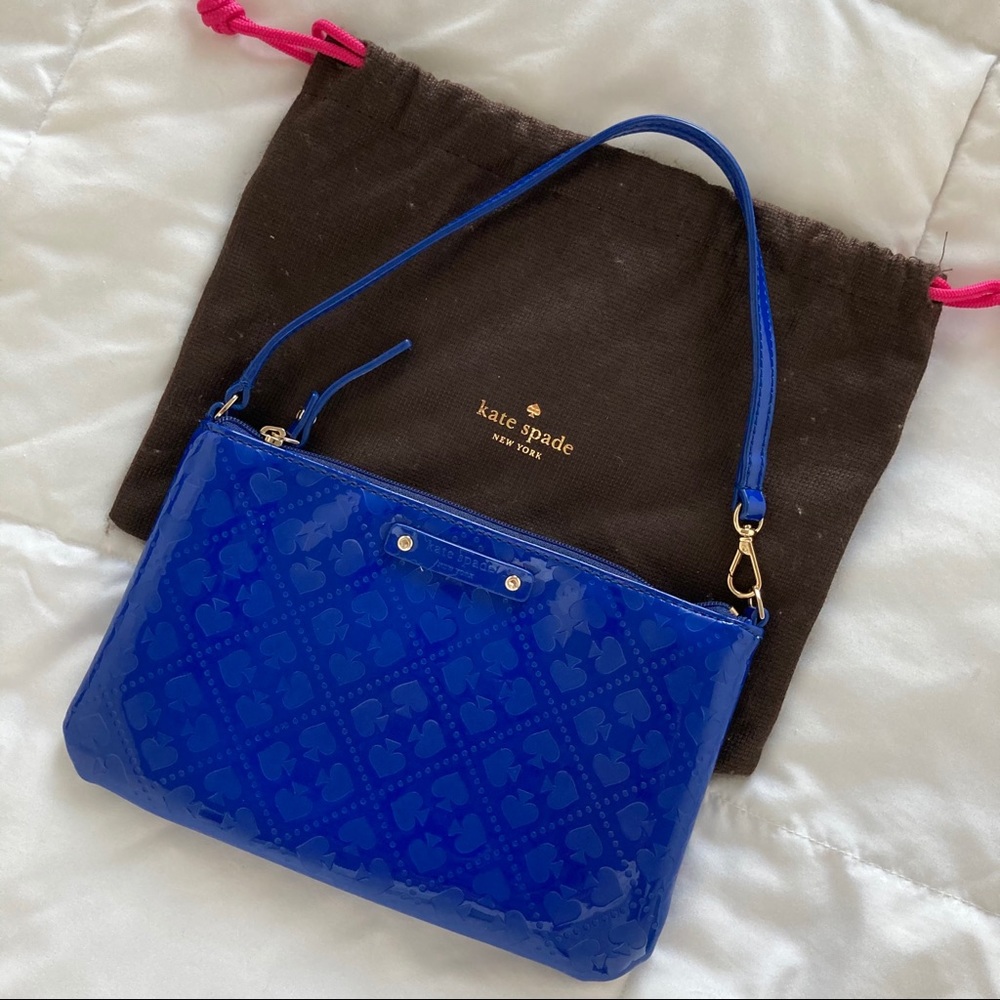 Kate Spade Royal Blue Patent Leather Wristlet - Picture 1 of 1